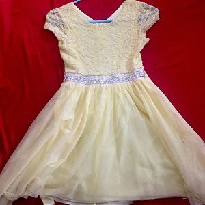 Pageant Girl Yellow Rhinestone glitter dress